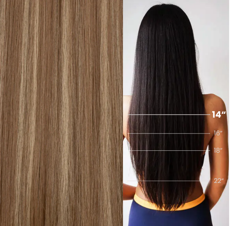 Ash Blonde 14 Inch Straight Halo Hair Extensions