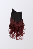 Black to Wine Red Ombre / 22 Inch