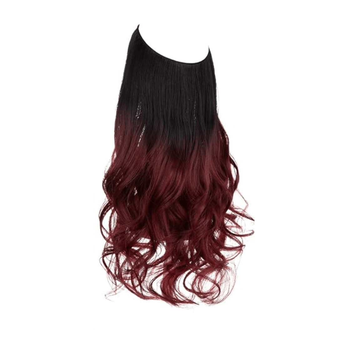 Black to Wine Red Ombre / 16 Inch