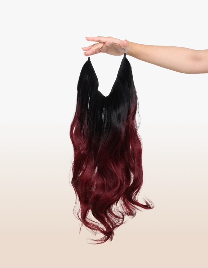 Black to Wine Red Ombre
