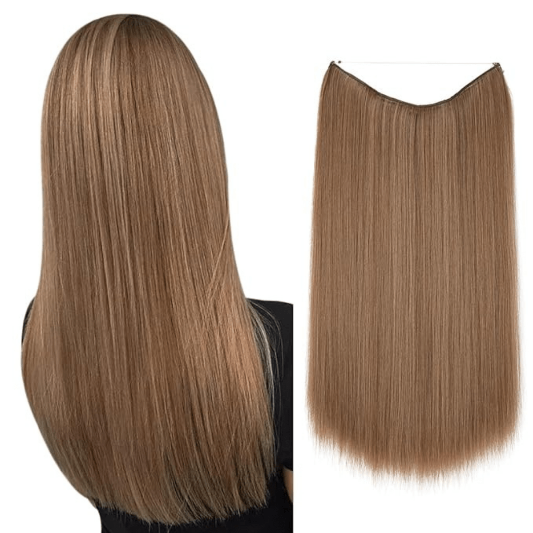 brown blonde halo hair extensions