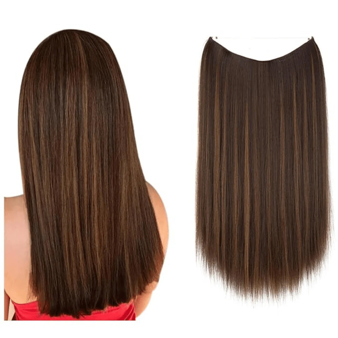 Dark Brown with Blonde Highlight Straight (18 Inch)