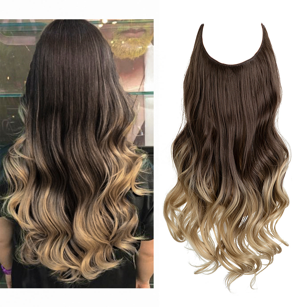 Dark Brown to Ash Blonde 22 Inch