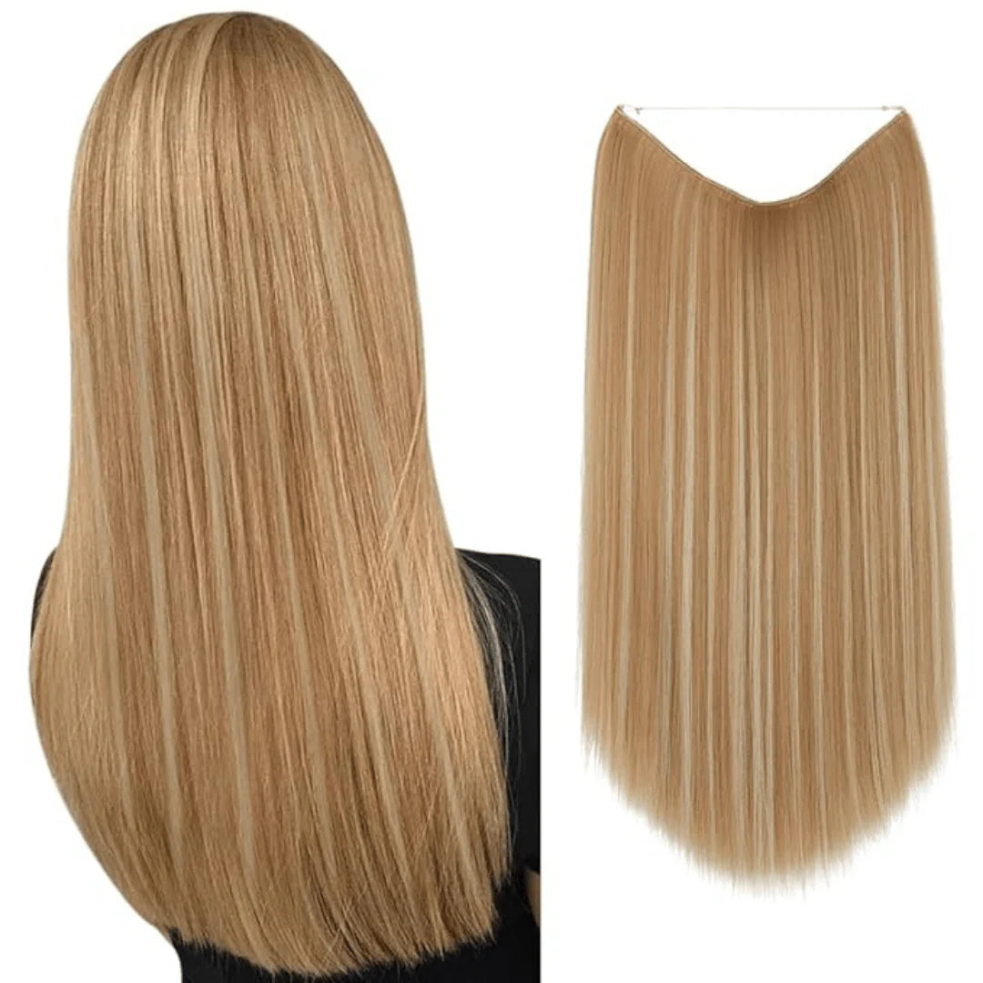 Golden Blonde 14 Inch Straight Halo Hair Extensions | Thathair