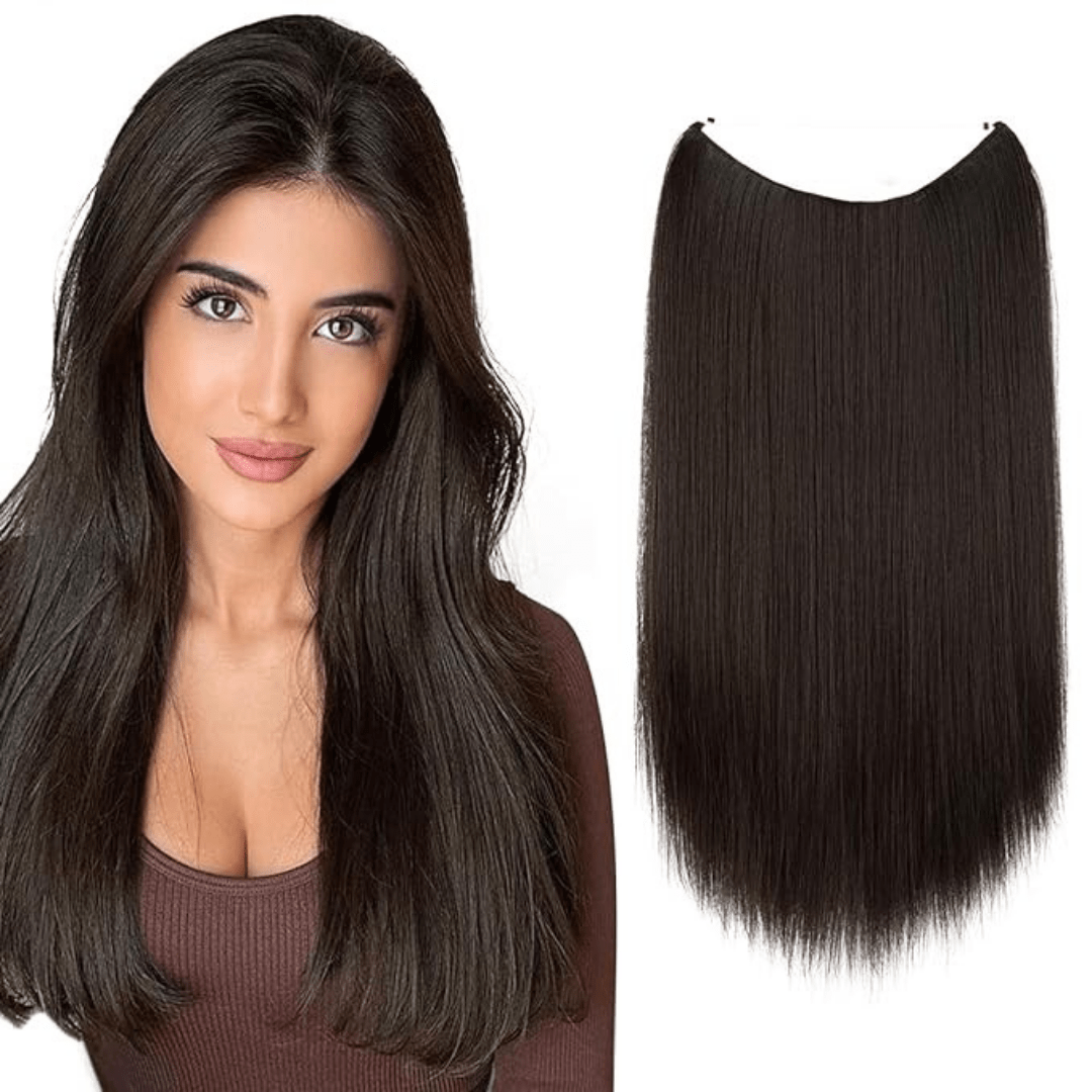 mochachino brown halo hair extensions