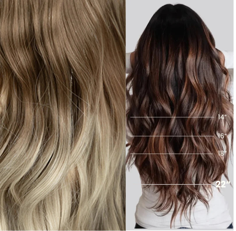 Brown to Cool Blonde Wavy (22 Inch)
